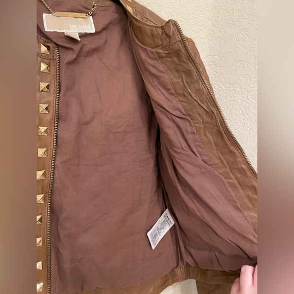 Michael Kors Quilted Leather Jacket with Stud Detail - Picture 9 of 17